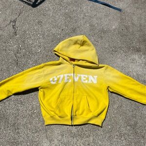 cropped yellow street wear hoodie